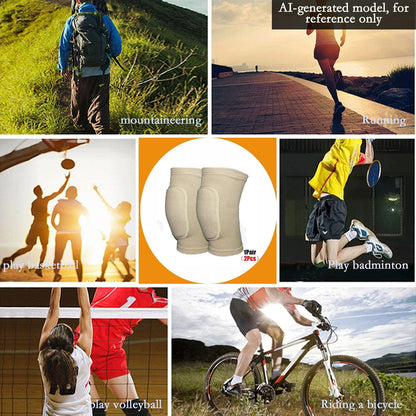 Anti slip sponge, soft and breathable men's, women's, girls', and children's black knee pads suitable for sports scenes such as volleyball, football, dance, yoga, wrestling, running, cycling, etc (Black, Large)