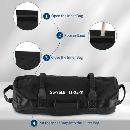 Adjustable Sand Bags for Working Out,Sandbags for Workout for Yoga, Strength Training and Full-Body Workouts