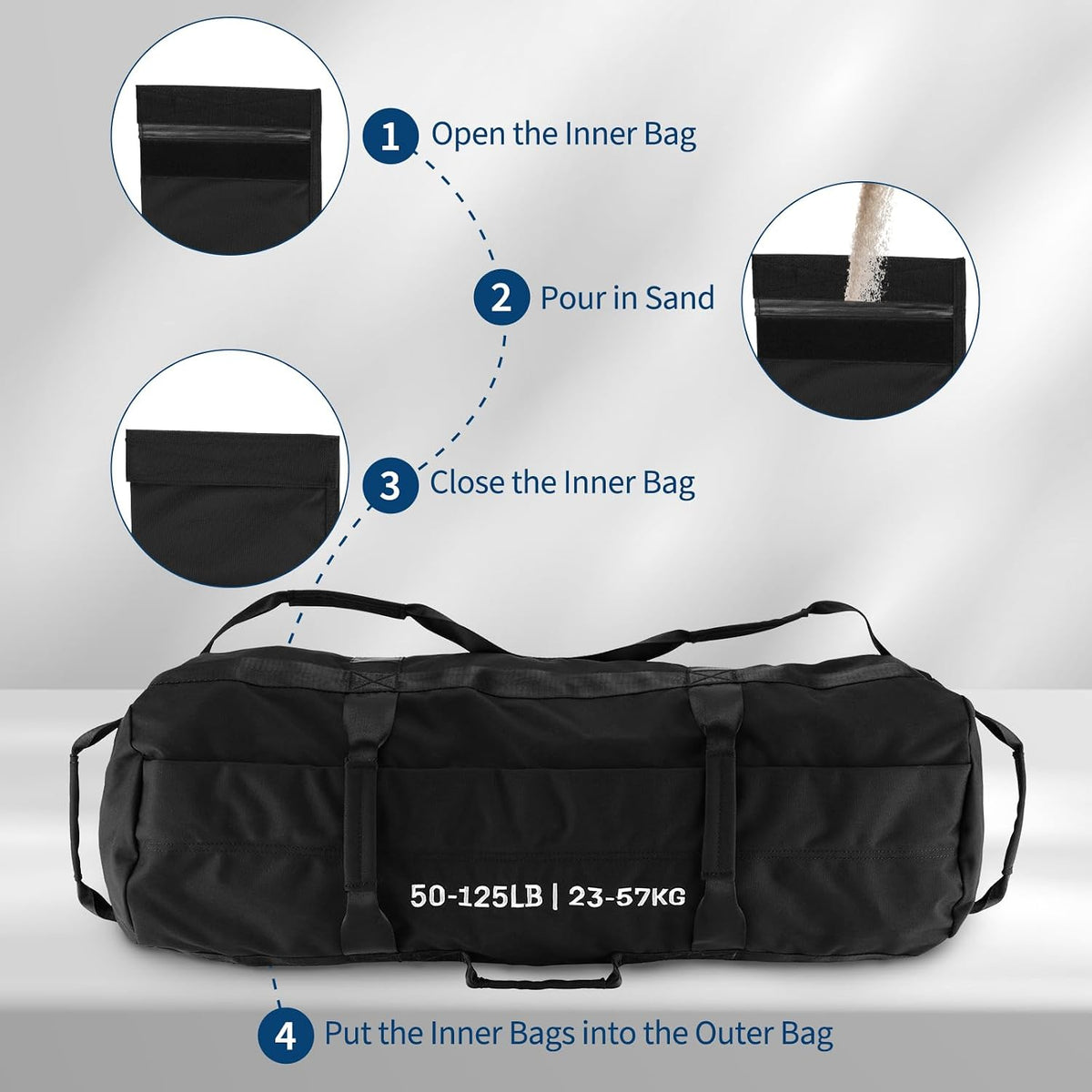 Adjustable Sand Bags for Working Out,Sandbags for Workout for Yoga, Strength Training and Full-Body Workouts