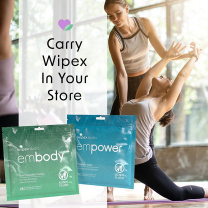 Studio Empower Yoga Mat Cleaner Wipes 25ct Zip Pack, Ultra Thick and Textured, Lemongrass Eucalyptus Scent, Natural Choice for Yoga, Pilates, or Any Movement Practice