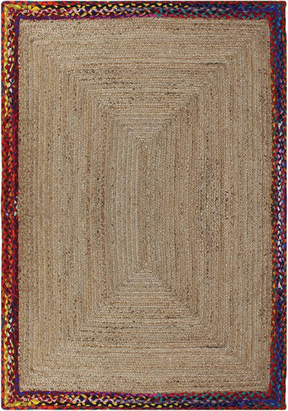 Kilim Rug 3' Round Area Rug Olive Beige White Braided Jute Carpet, Indoor Outdoor Flatweave Rug for Bedroom, Bedside, Kitchen, Beach & Terrace Yoga Mat - Colors A