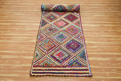 Kilim Rug 3' Round Area Rug Olive Beige White Braided Jute Carpet, Indoor Outdoor Flatweave Rug for Bedroom, Bedside, Kitchen, Beach & Terrace Yoga Mat - Colors A