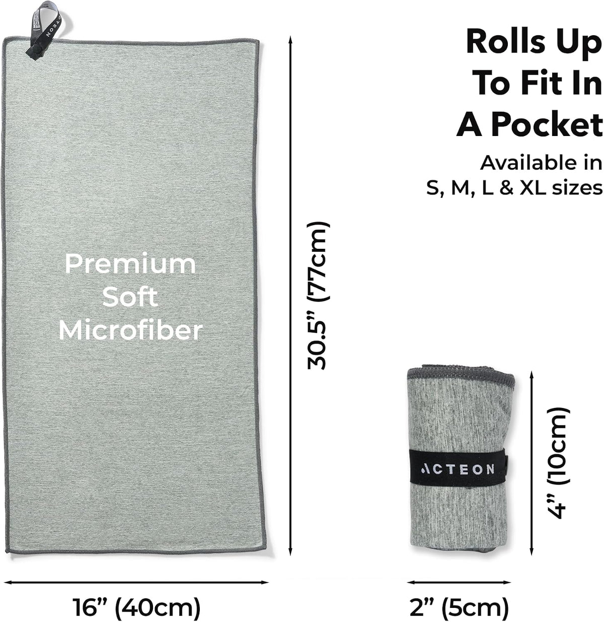Microfiber Gym Towels 5 Pack, Quick Dry Silver ION Odor-Free Sweat Towel, Super Absorbent Fast Drying for Men & Women, Workout, Yoga, Running, Hiking, Travel – 16x30.5 Inch