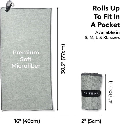 Microfiber Gym Towels 5 Pack, Quick Dry Silver ION Odor-Free Sweat Towel, Super Absorbent Fast Drying for Men & Women, Workout, Yoga, Running, Hiking, Travel – 16x30.5 Inch