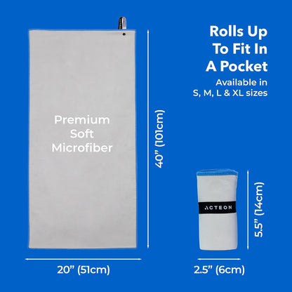 Microfiber Gym Towels 5 Pack, Quick Dry Silver ION Odor-Free Sweat Towel, Super Absorbent Fast Drying for Men & Women, Workout, Yoga, Running, Hiking, Travel – 16x30.5 Inch