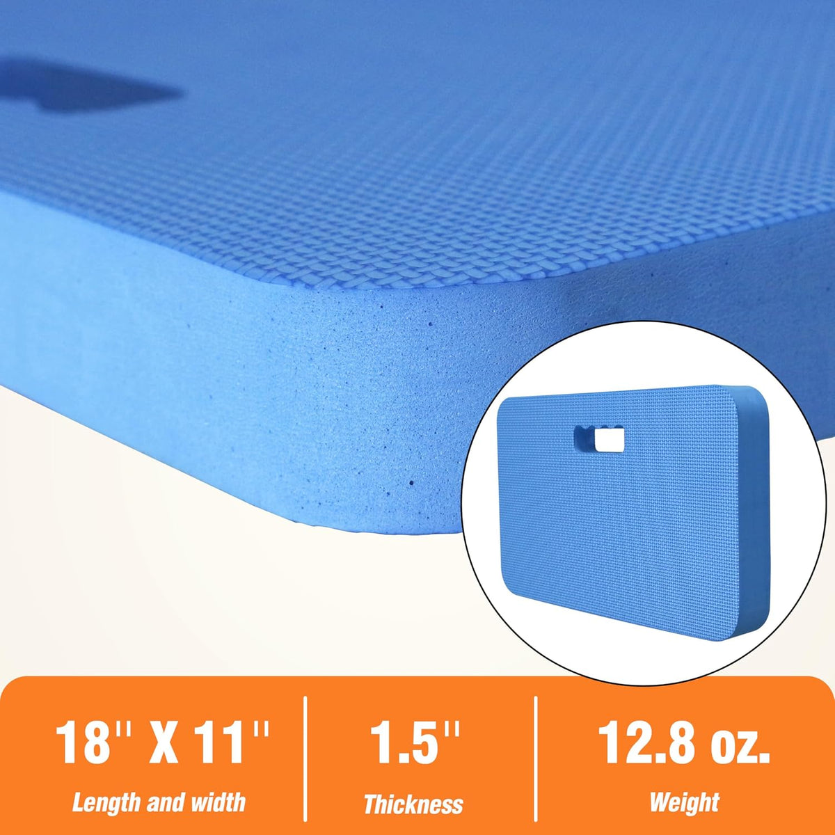Extra Thick Kneeling Pad for Gardening Work, 1.5 Inch Soft NBR Foam Knee Cushion Bathing Baby, Large Smooth Kneeler Mat Yoga Exercise, 18x11, Black