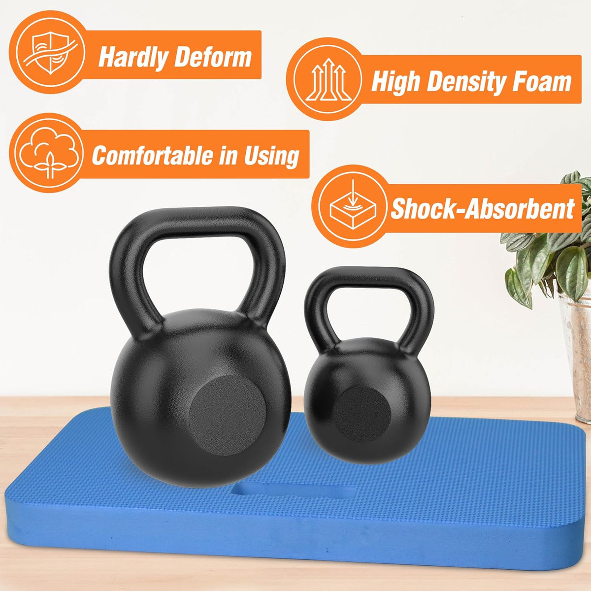 Extra Thick Kneeling Pad for Gardening Work, 1.5 Inch Soft NBR Foam Knee Cushion Bathing Baby, Large Smooth Kneeler Mat Yoga Exercise, 18x11, Black