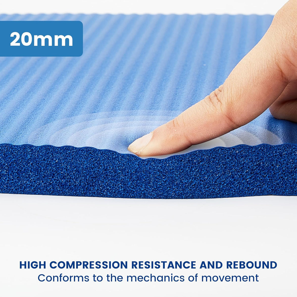 Yoga Knee Pad Cushion, 24 x 9.8 x 0.8 in Thick Mini Yoga Mat, Odor-Free NBR Workout Mat with Storage Strap, Small Exercise Mat for Yoga, Pilates, Kneeling, Planks & Home Gym