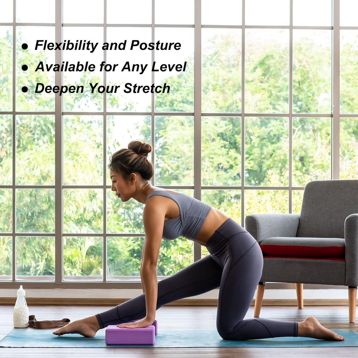 Yoga Block-Light Weight High-Density EVA Foam Brick for Beginners, Yogis, Pilates, Meditation
