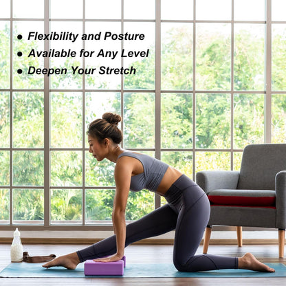 Yoga Block-Light Weight High-Density EVA Foam Brick for Beginners, Yogis, Pilates, Meditation