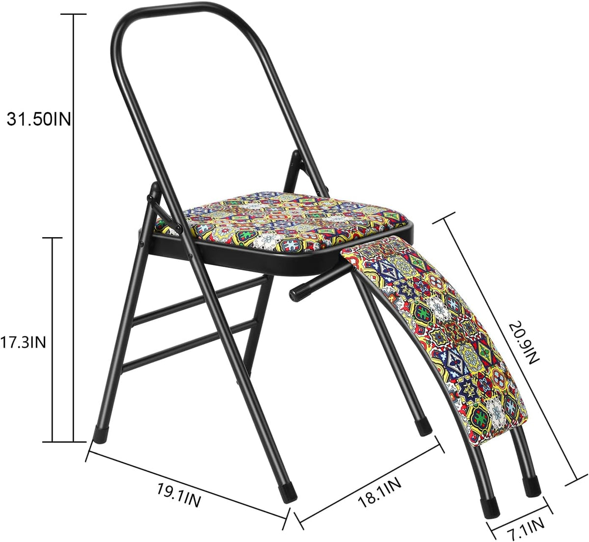 Backless Yoga Chair Prop - Flexibility and Strength Training Tool