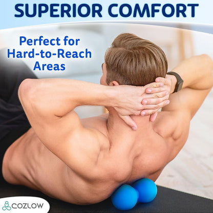 Peanut Massage Ball - Deep Tissue Therapy, Pain Relief - Cobalt Blue