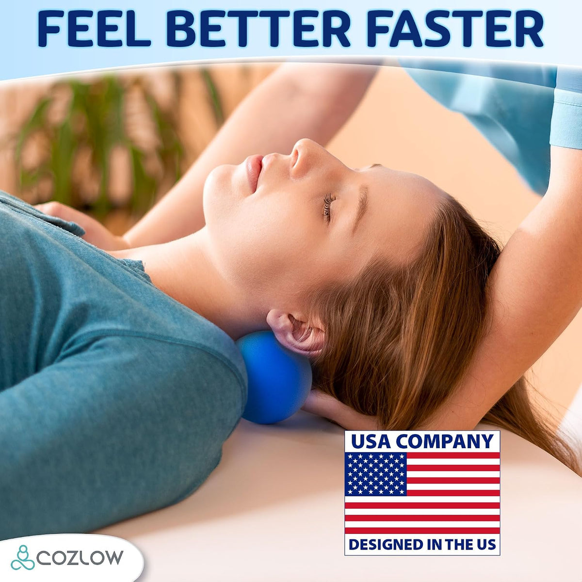Peanut Massage Ball - Deep Tissue Therapy, Pain Relief - Cobalt Blue