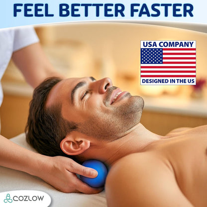 Peanut Massage Ball - Deep Tissue Therapy, Pain Relief - Cobalt Blue