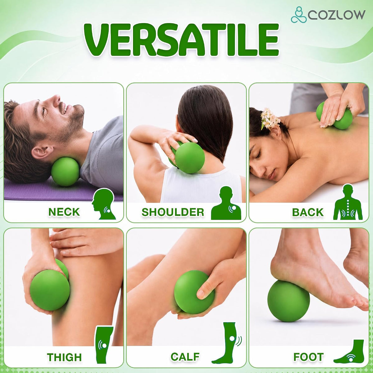 Peanut Massage Ball - Deep Tissue Therapy, Pain Relief - Cobalt Blue