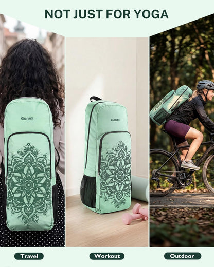 Yoga Mat Bag for Women Convertible Backpack Blocks Carrier with Wet Pocket