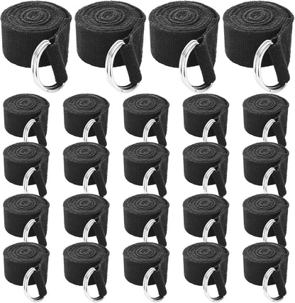 24PCS Yoga Strap for Stretching 6ft Exercise Adjustable Straps Yoga Belt with Adjustable D Ring Buckle for Pilates Gym Workouts Fitness Improves Sitting Posture