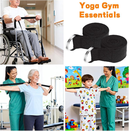 24PCS Yoga Strap for Stretching 6ft Exercise Adjustable Straps Yoga Belt with Adjustable D Ring Buckle for Pilates Gym Workouts Fitness Improves Sitting Posture