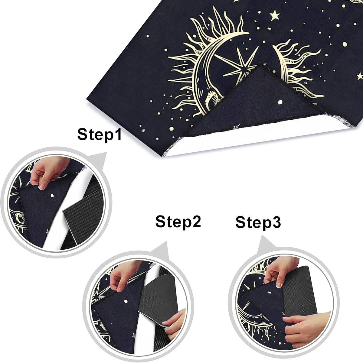 Yoga Mat Towel with Corner Pockets - Microfiber Yoga Towels for Hot Yoga Non Slip Moisture Wicking Sweat Absorbent, Tree of Life Yoga Towel Easy for Travel, Use in Hot Yoga,Bikram,Pilates and Fitness