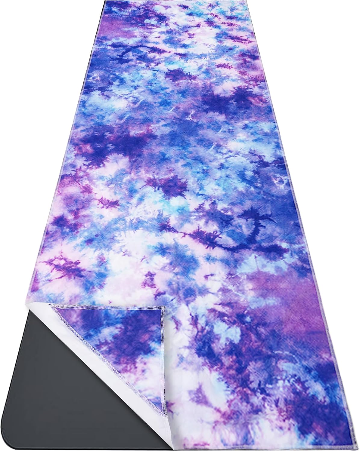 Yoga Mat Towel with Corner Pockets - Microfiber Yoga Towels for Hot Yoga Non Slip Moisture Wicking Sweat Absorbent, Tree of Life Yoga Towel Easy for Travel, Use in Hot Yoga,Bikram,Pilates and Fitness