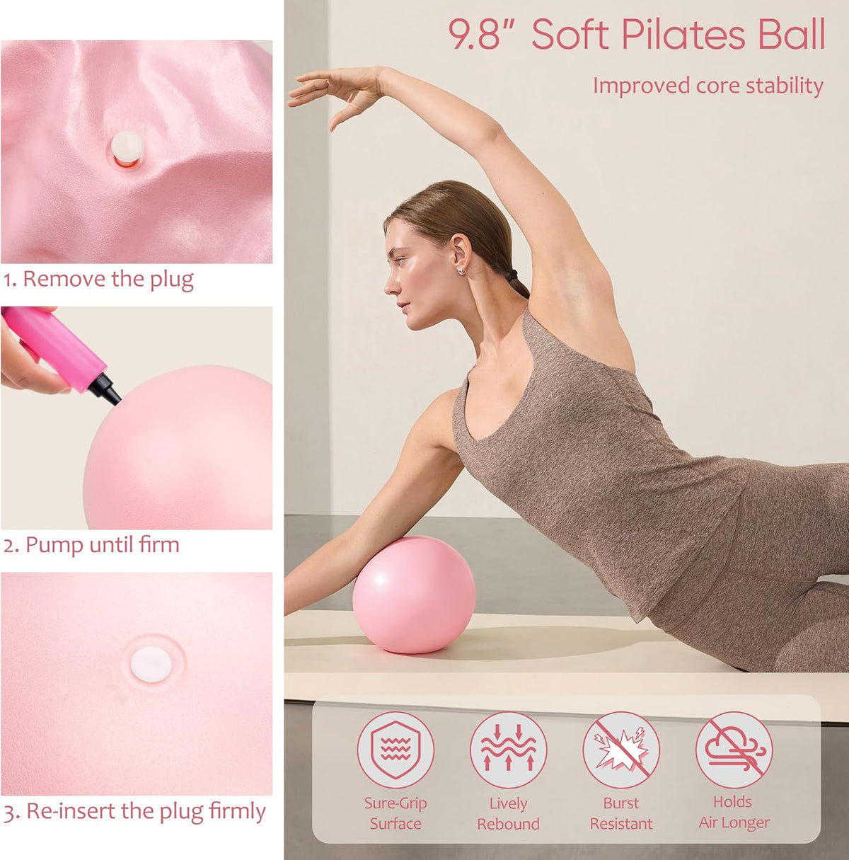 Pilates Kit, Home Pilates Workout Kit for Women, Pilates Equipment with 14.5"" Pilates Ring and Ball, Resistance Bands, Ankle Weights, Sliders & Grip Socks for Home Workouts