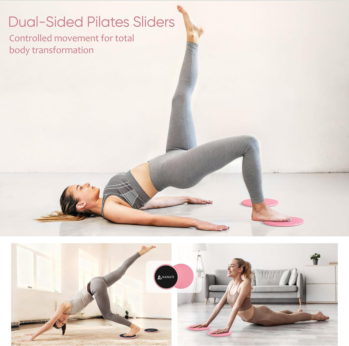Pilates Kit, Home Pilates Workout Kit for Women, Pilates Equipment with 14.5"" Pilates Ring and Ball, Resistance Bands, Ankle Weights, Sliders & Grip Socks for Home Workouts