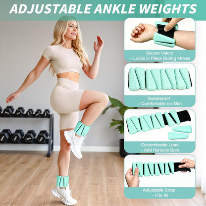 Pilates Kit, Home Pilates Workout Kit for Women, Pilates Equipment with 14.5"" Pilates Ring and Ball, Resistance Bands, Ankle Weights, Sliders & Grip Socks for Home Workouts