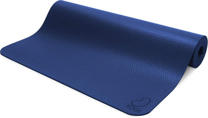 Yogi Premium Yoga Mat for Superior Grip - Eco-Friendly PVC and Natural 4mm Rubber Mat for Yoga, Pilates, Gym and Stretching - Durable Supportive Workout for Home Studio Training, 73” x 24”