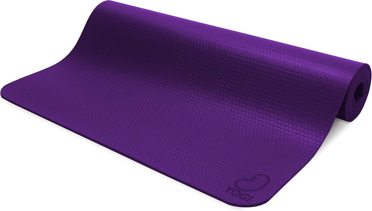 Yogi Premium Yoga Mat for Superior Grip - Eco-Friendly PVC and Natural 4mm Rubber Mat for Yoga, Pilates, Gym and Stretching - Durable Supportive Workout for Home Studio Training, 73” x 24”