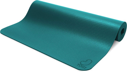Yogi Premium Yoga Mat for Superior Grip - Eco-Friendly PVC and Natural 4mm Rubber Mat for Yoga, Pilates, Gym and Stretching - Durable Supportive Workout for Home Studio Training, 73” x 24”