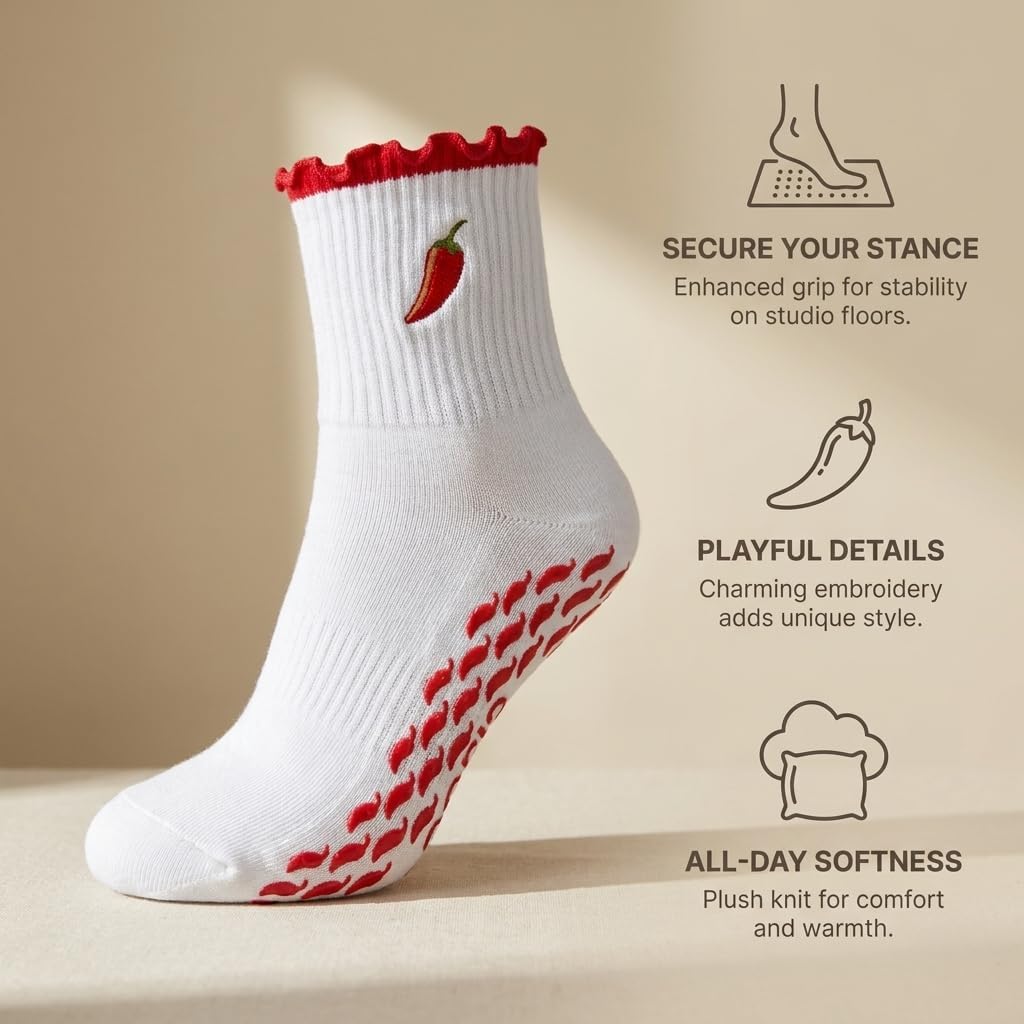 Non-Slip Cute Pilates Socks with Grips for Women | Cute Grip Socks for Yoga Womens