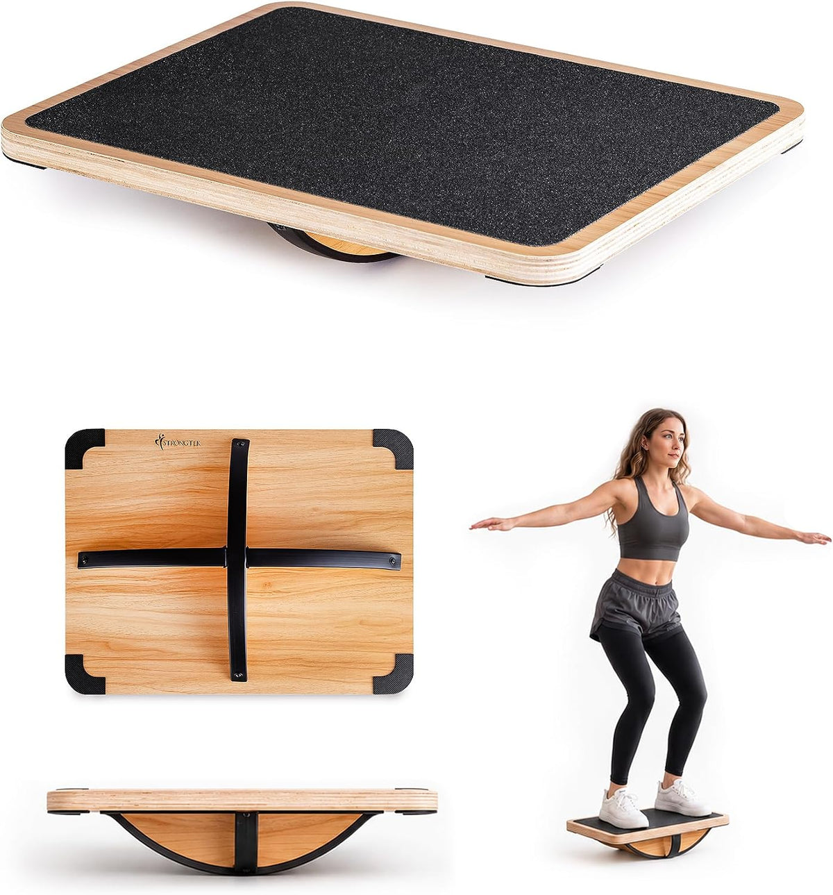 Wooden Balance Board, Basic Rocker or Advanced 360° Wobble