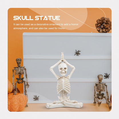Halloween Village Set Halloween Yoga Skeleton Figurine Halloween Meditation Yoga Skeleton Statue Halloween Meditation Yoga Table Decoration (Style 1) Halloween Skeleton