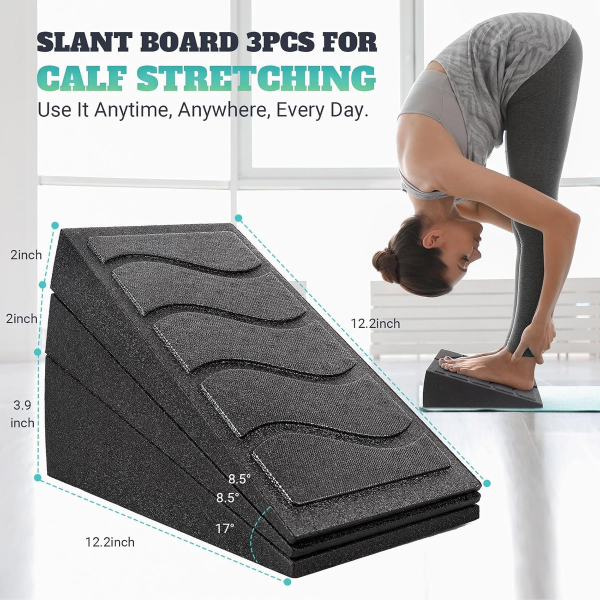 Squat Wedge Block, 960 LBS Weight Capacity, Slant Board for Calf Stretching