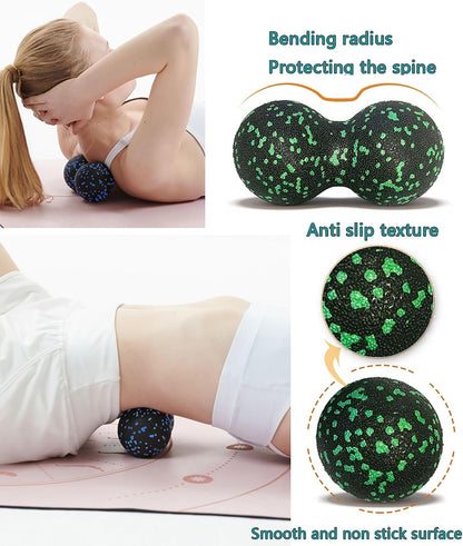 Peanut Massage Ball, Double Lacrosse Foam Roller for Physical Therapy, Firm