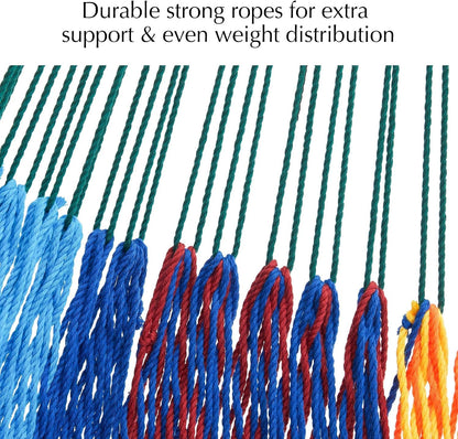 Handwoven Rope Mayan Hammock for Outside, 600 lbs Capacity