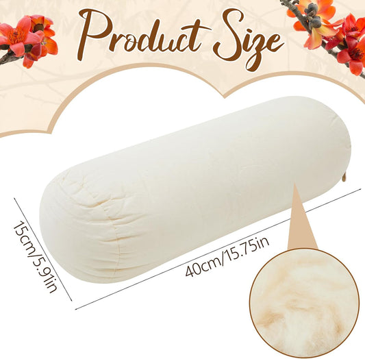 Organic Kapok Neck Roll Pillow for Sleeping, 16" X 6"
