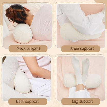 Organic Kapok Neck Roll Pillow for Sleeping, 16" X 6"