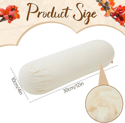 Organic Kapok Neck Roll Pillow for Sleeping, 16" X 6"