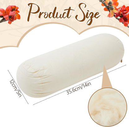 Organic Kapok Neck Roll Pillow for Sleeping, 16" X 6"