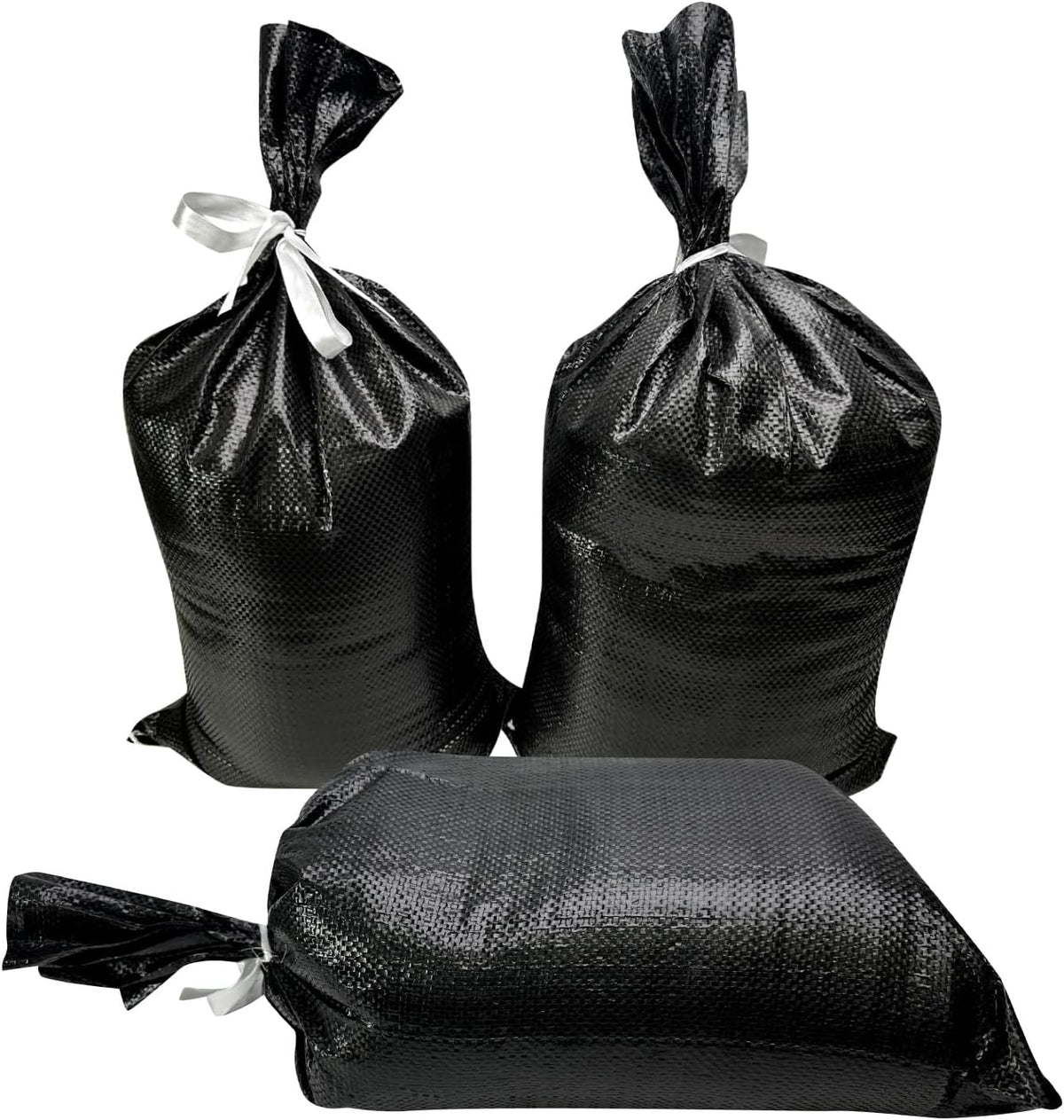 Empty Sandbags for Hurricane Flooding - UV Protected, Military Grade, 14" x 26" with Ties, Holds 50 lbs for Flood Protection – Pack of 10 Bags