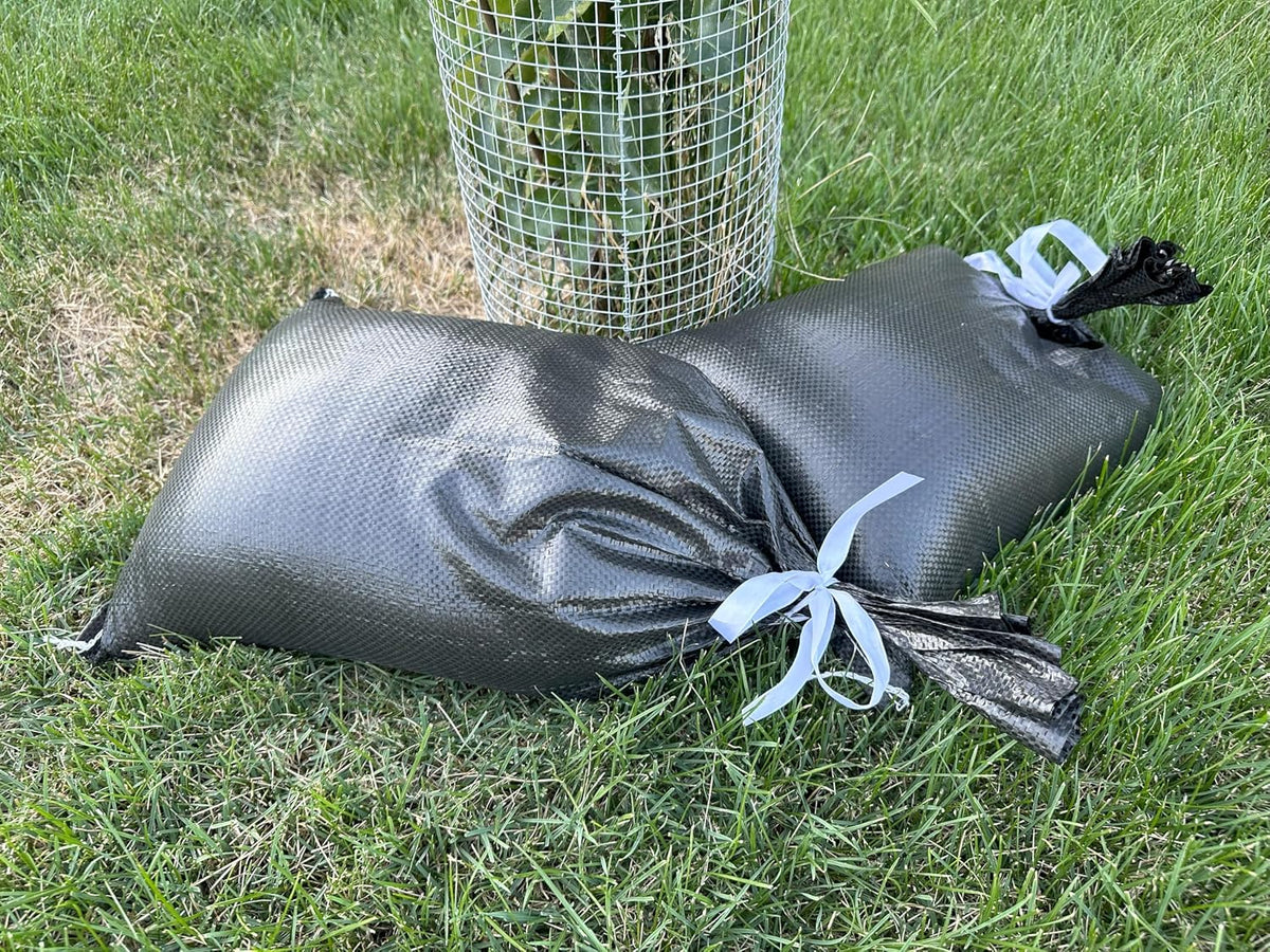 Empty Sandbags for Hurricane Flooding - UV Protected, Military Grade, 14" x 26" with Ties, Holds 50 lbs for Flood Protection – Pack of 10 Bags