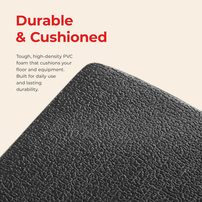 Equipment Mats, Home Gym Floor Protection, 4 Sizes | Non-Slip, Protects Floors/Equipment, Absorbs Vibration, Sweat-Resistant, High-Density Foam, For Different-Sized Machines
