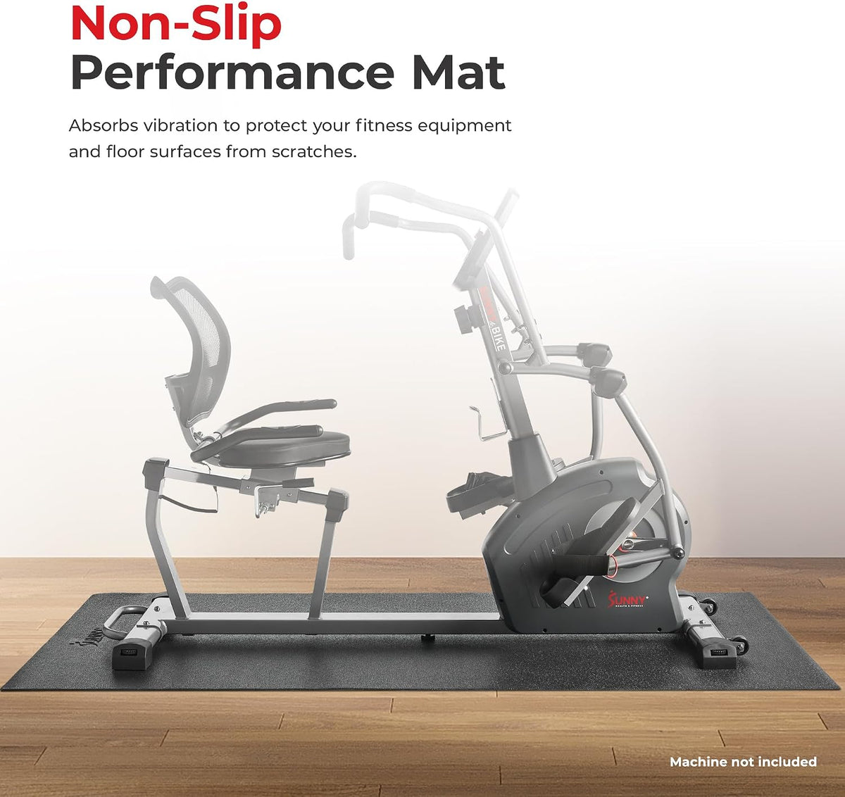 Equipment Mats, Home Gym Floor Protection, 4 Sizes | Non-Slip, Protects Floors/Equipment, Absorbs Vibration, Sweat-Resistant, High-Density Foam, For Different-Sized Machines