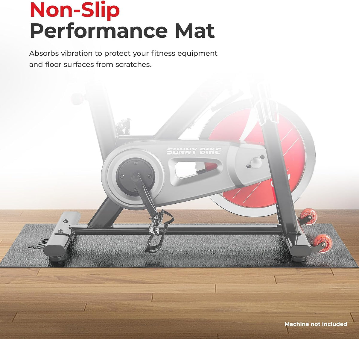 Equipment Mats, Home Gym Floor Protection, 4 Sizes | Non-Slip, Protects Floors/Equipment, Absorbs Vibration, Sweat-Resistant, High-Density Foam, For Different-Sized Machines