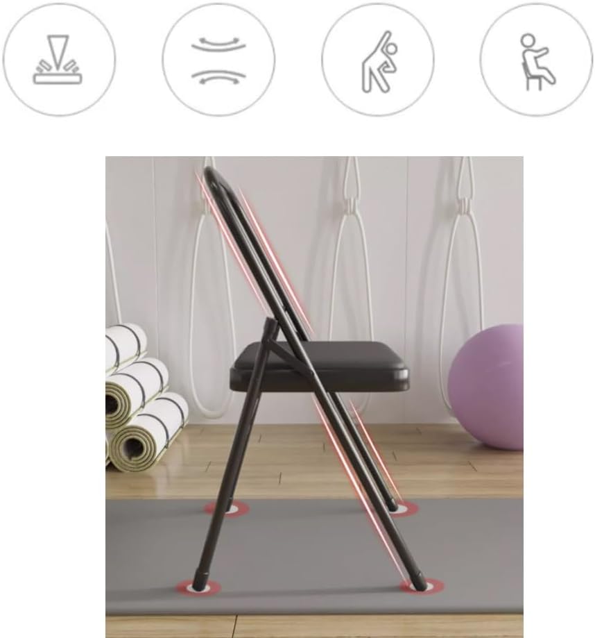 Foldable Yoga Chair for Iyengar & Pilates, Portable Backless Fitness Stool with PU Surface, Ideal for Women's Gifts – Brown Color, Lightweight & Durable Design