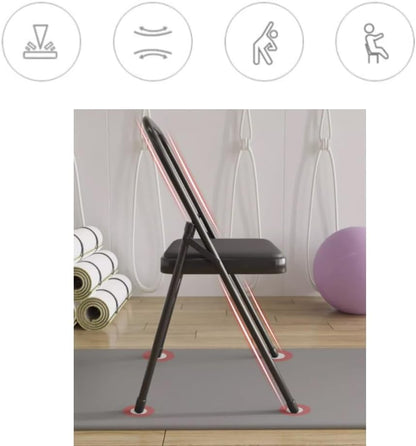 Foldable Yoga Chair for Iyengar & Pilates, Portable Backless Fitness Stool with PU Surface, Ideal for Women's Gifts – Brown Color, Lightweight & Durable Design