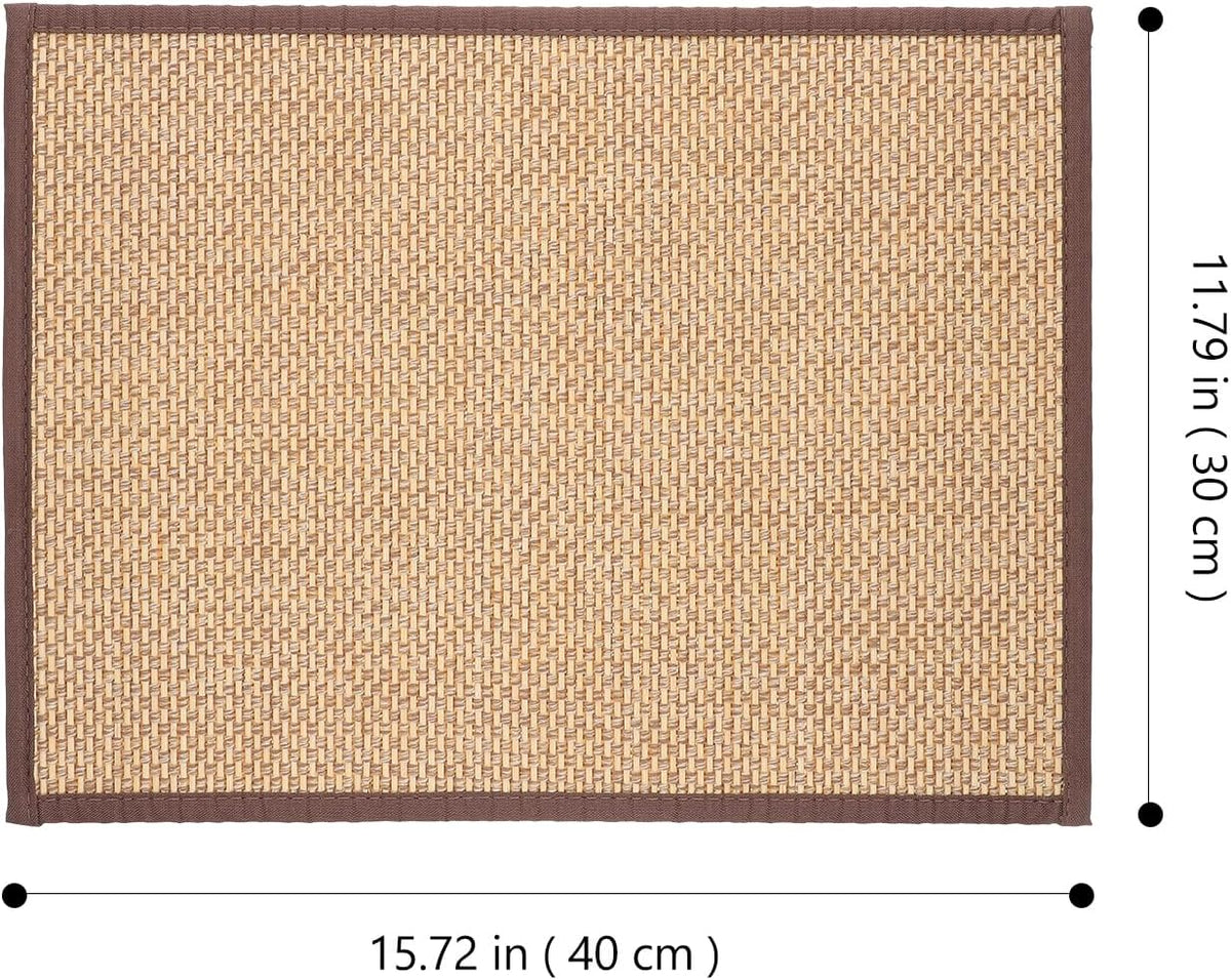 Bamboo Rug Woven Straw Seat Cushion Japanese Style Rattan Futon Sitting Pad Tatami Floor Pillow for Zen Garden Yoga Practice or Meditation Light Brown Japanese Tatami Mat
