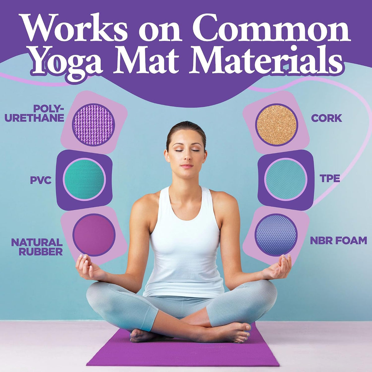 Yoga Mat Cleaner Spray, Lavender, 2 Pack with Microfiber Towel