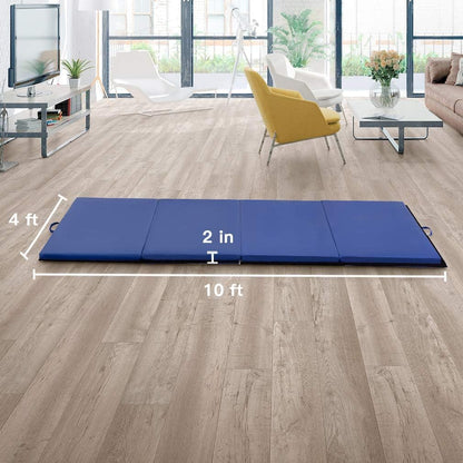 Yoga Mat Thick 2 Inch Workout Flooring for Home Gym - Exercise, Gymnastics, Tumbling, Pilates, Dance Equipment - Foldable Foam Play Mat for Kids and Adults